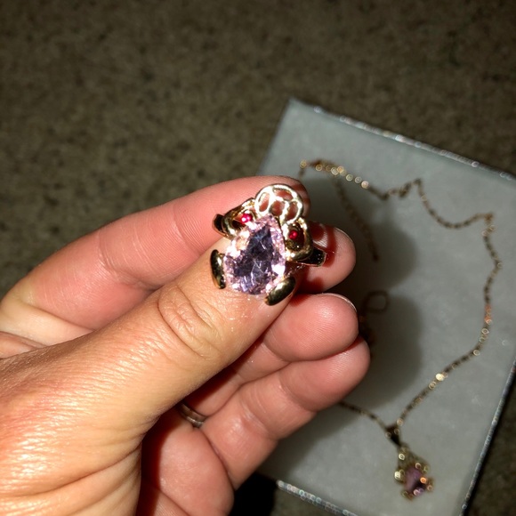 FROG DESIGNED NECKLACE/EARRINGS/RING SET - Picture 2 of 4